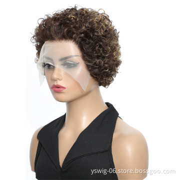 Short Pixie Cut Wig Human Hair Glueless Lace Front Human Hair Wigs For Women Brazilian Virgin Hair Pixie Cut Wig